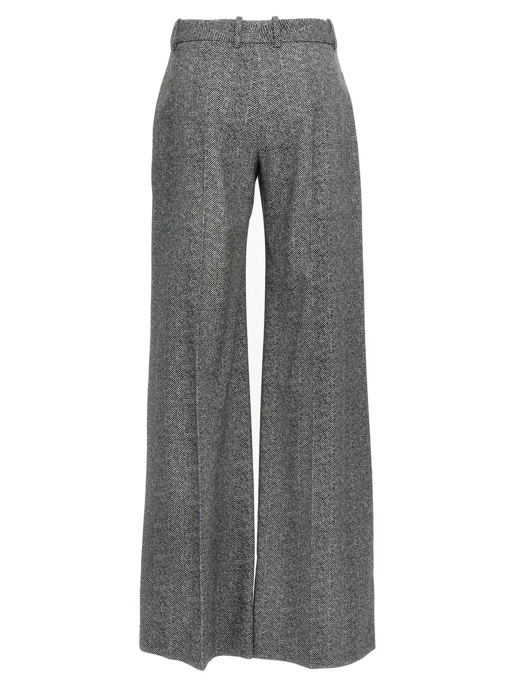 Wide Leg Herringbone Trousers