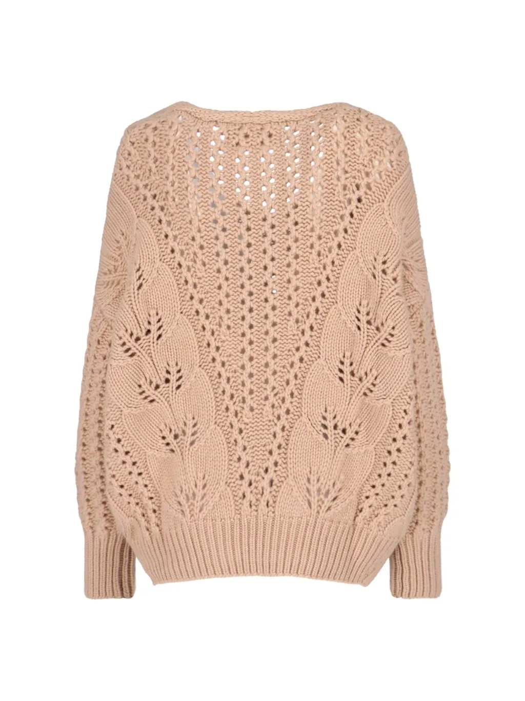 V-Neck Open-Knit Jumper