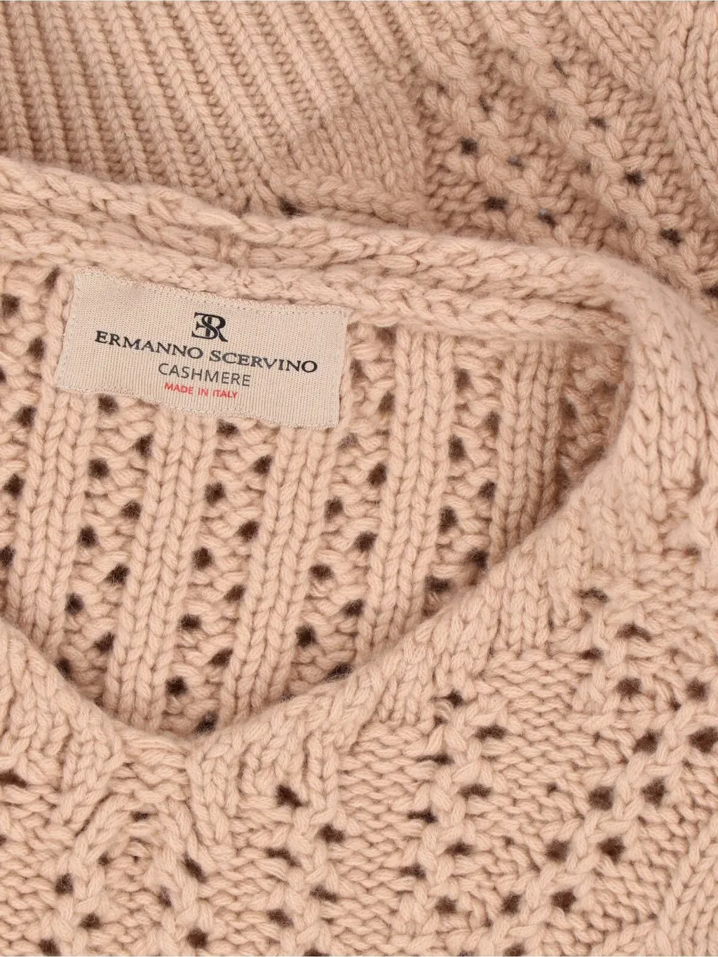 V-Neck Open-Knit Jumper