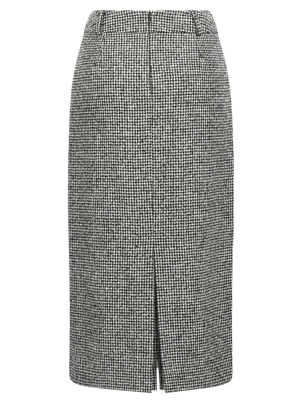 High Waist Back-Slit Midi Skirt