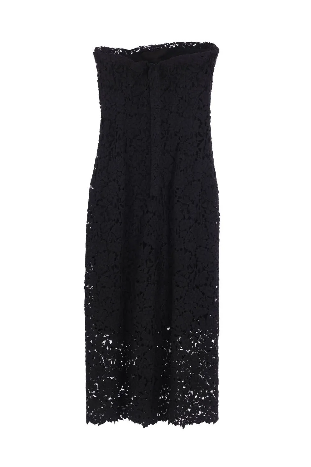 Floral-Lace Strapless Dress