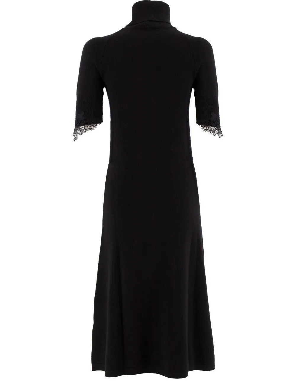 Lace-Trimmed Midi Dress