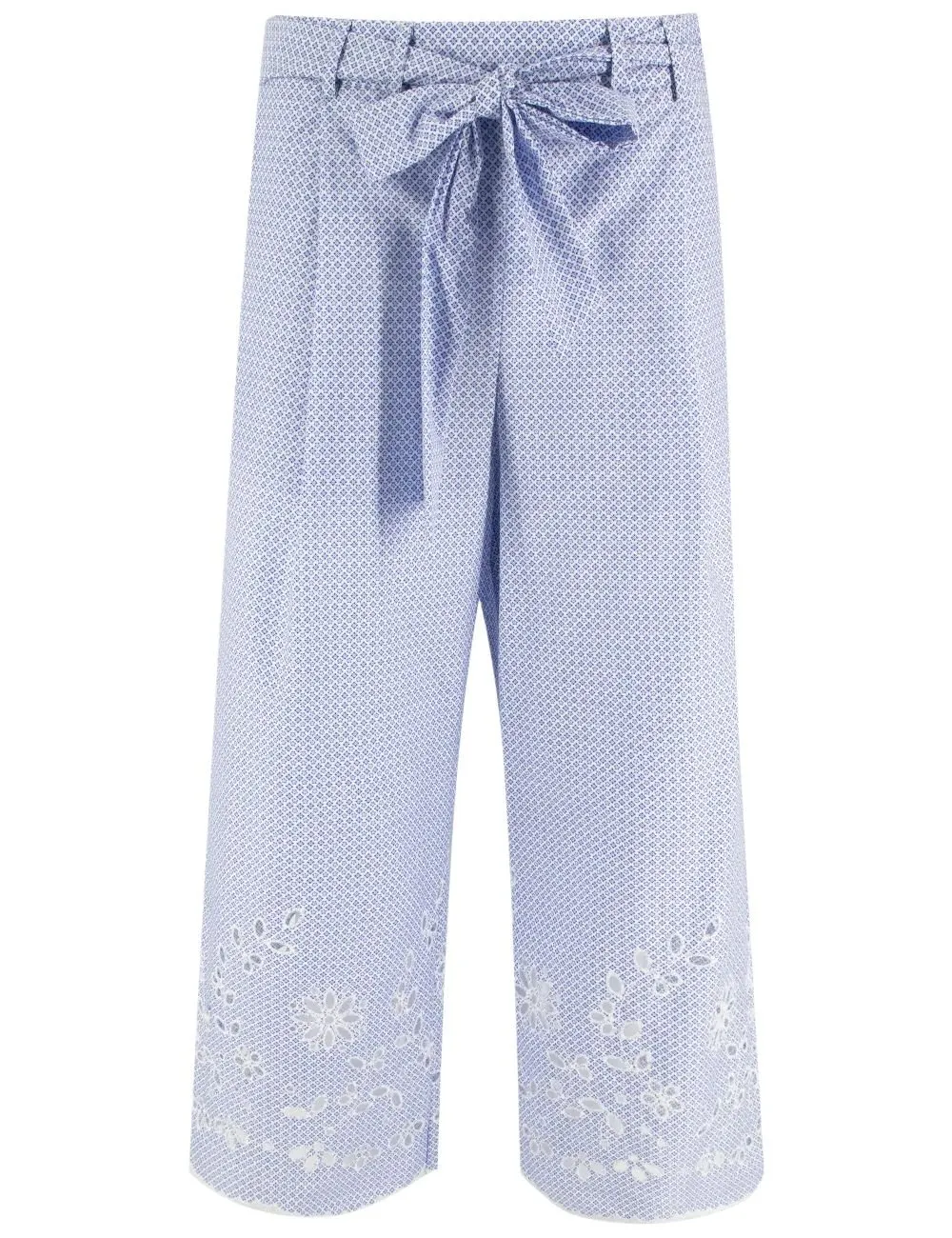 Lace-Detail Wide-Leg Pants