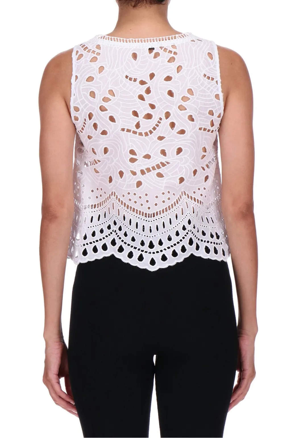 Scoop-Neck Scallop-Edge Tank Top