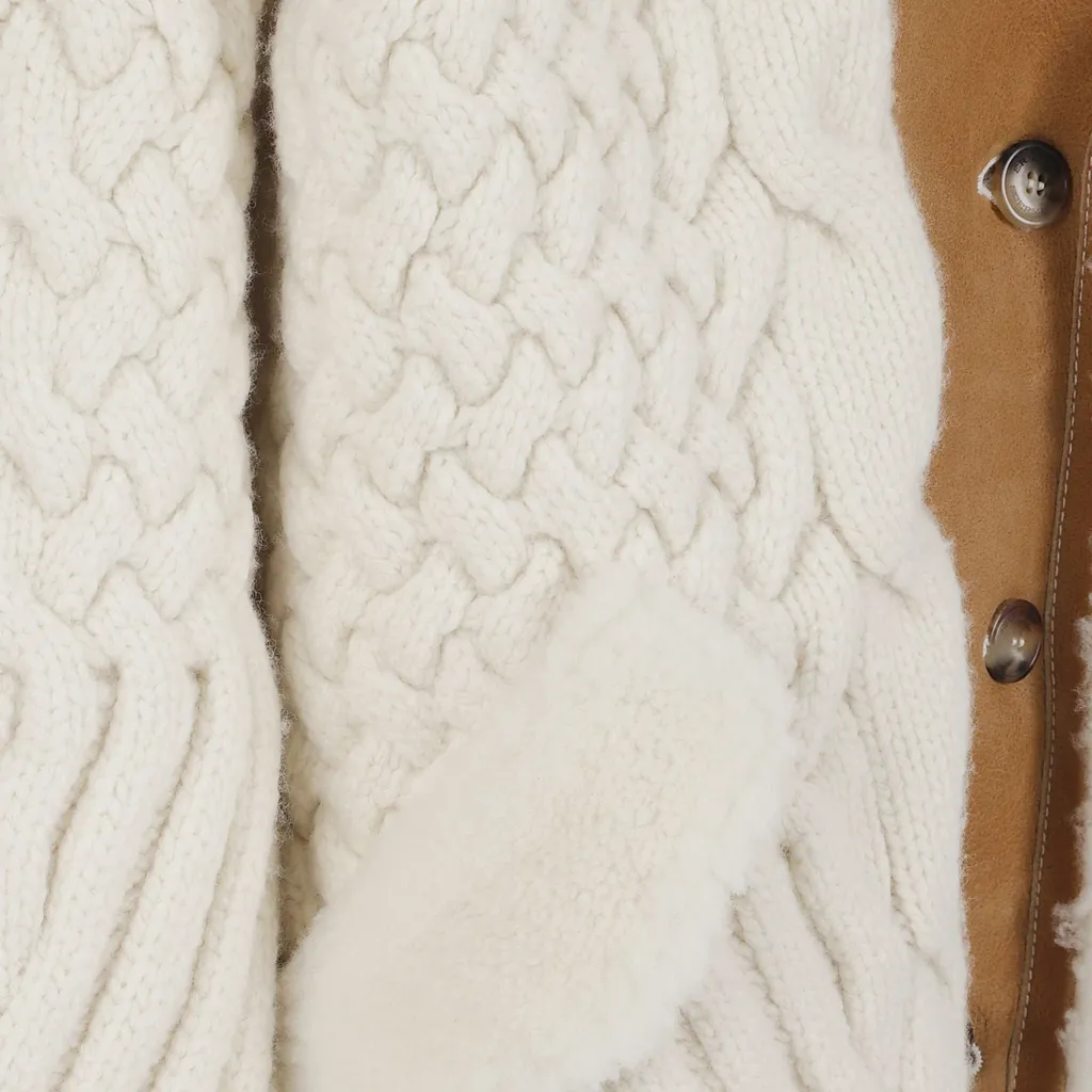 Cable-Knit Shearling Coat