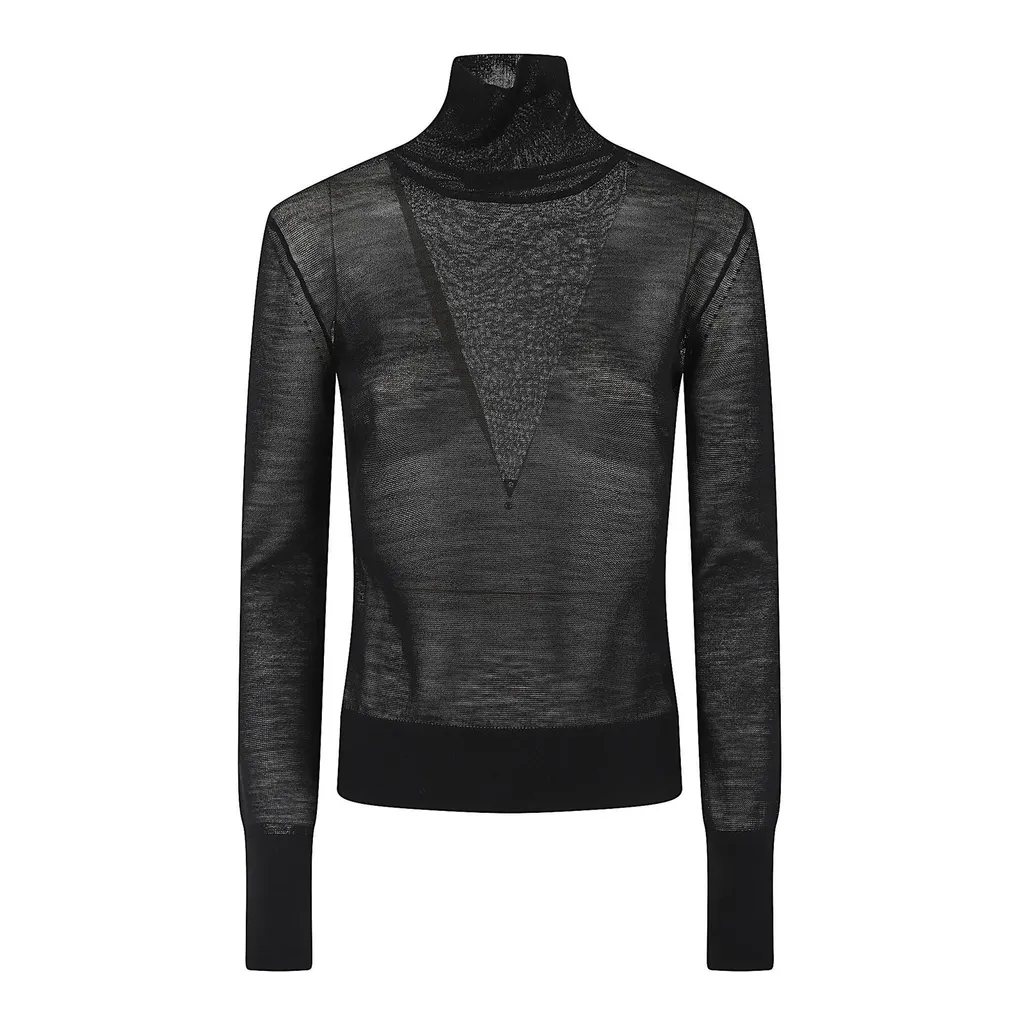 Sheer Turtleneck Sweater