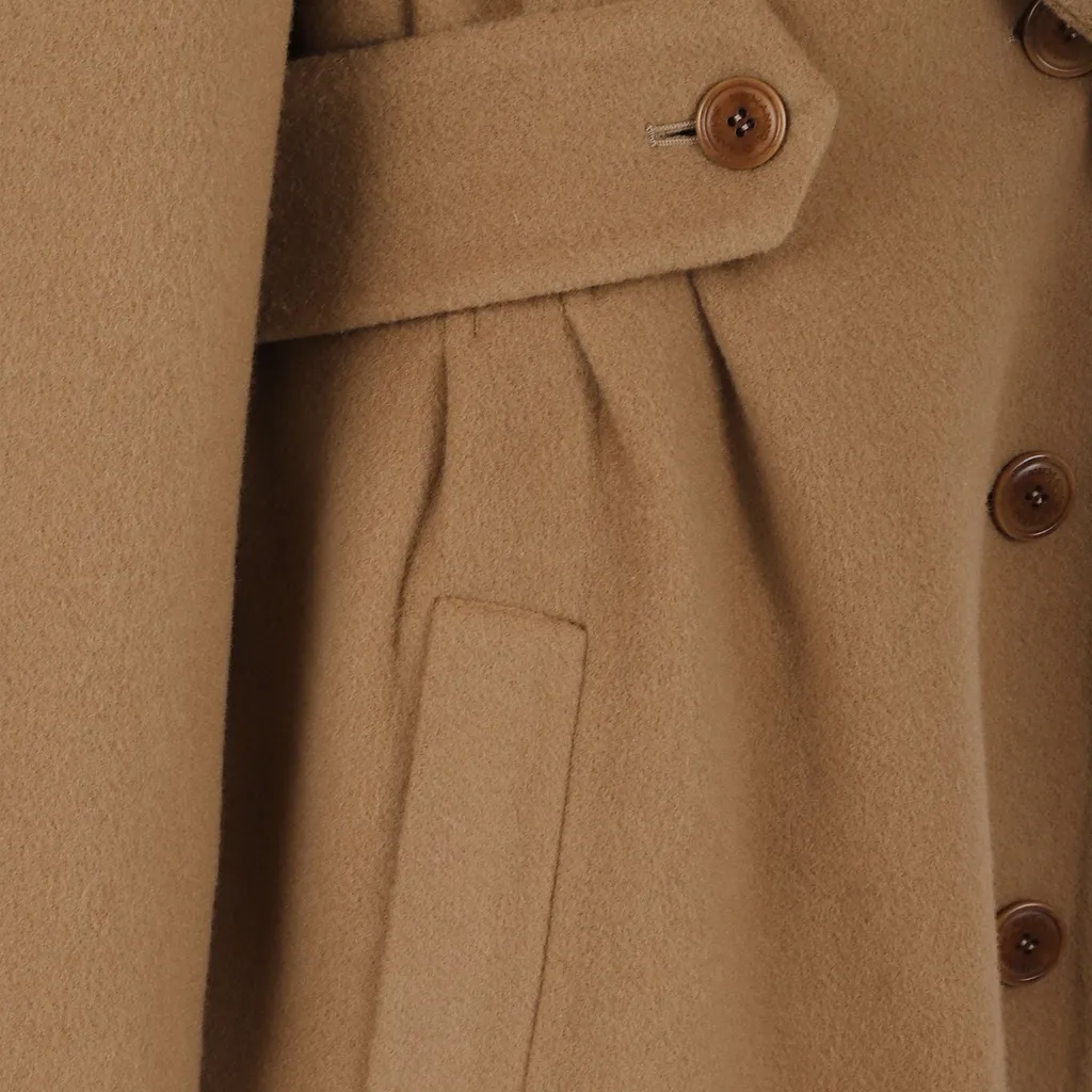 Fur-Collar Belted Coat