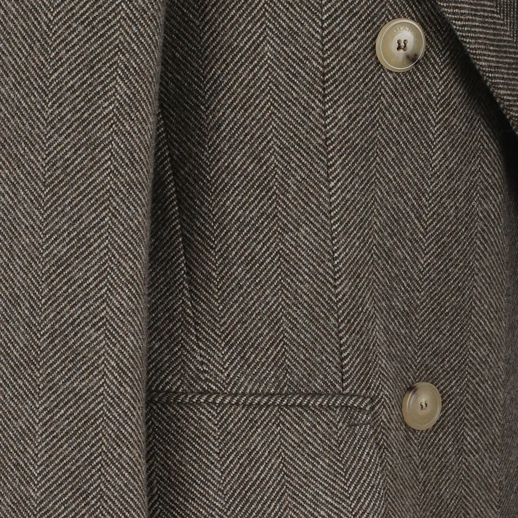 Herringbone Double-Breasted Coat