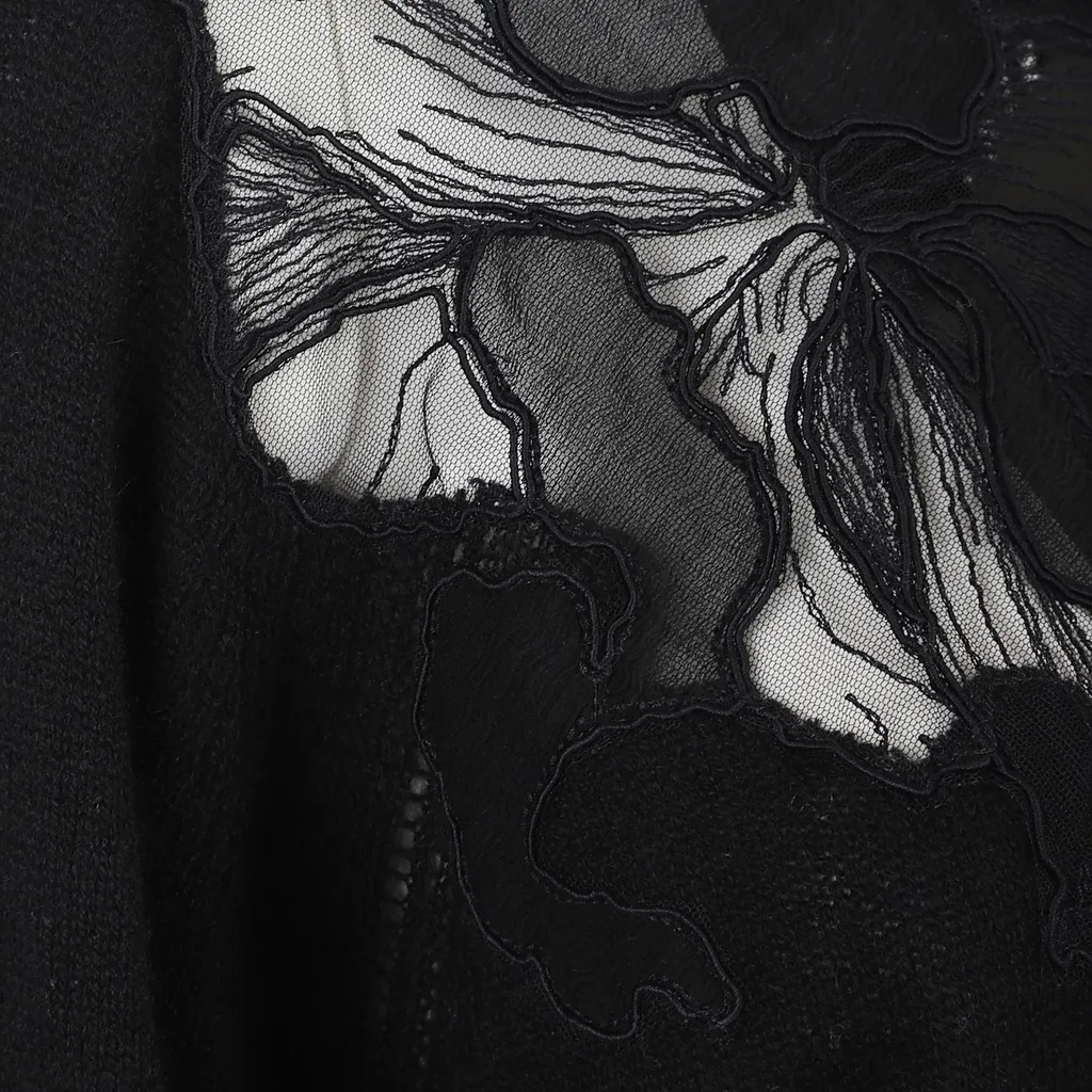 Floral Appliqué Sweater