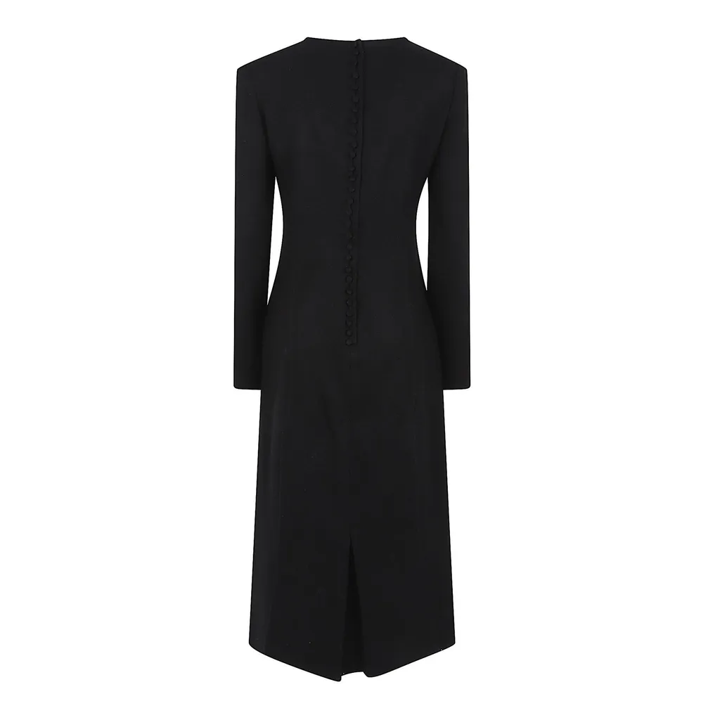 Button-Back Midi Dress