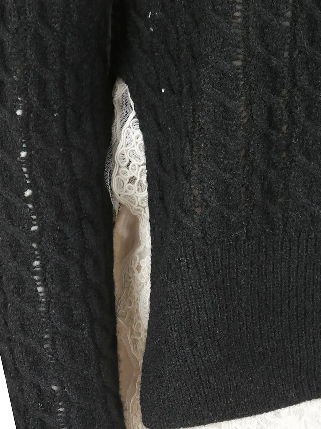 Lace-Trim Cable Knitwear