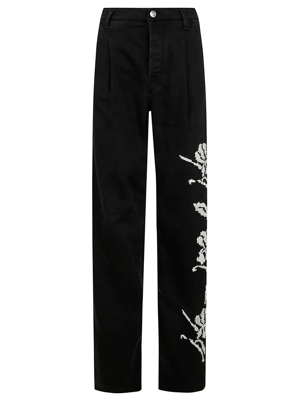 Embroidered Baggy Jeans