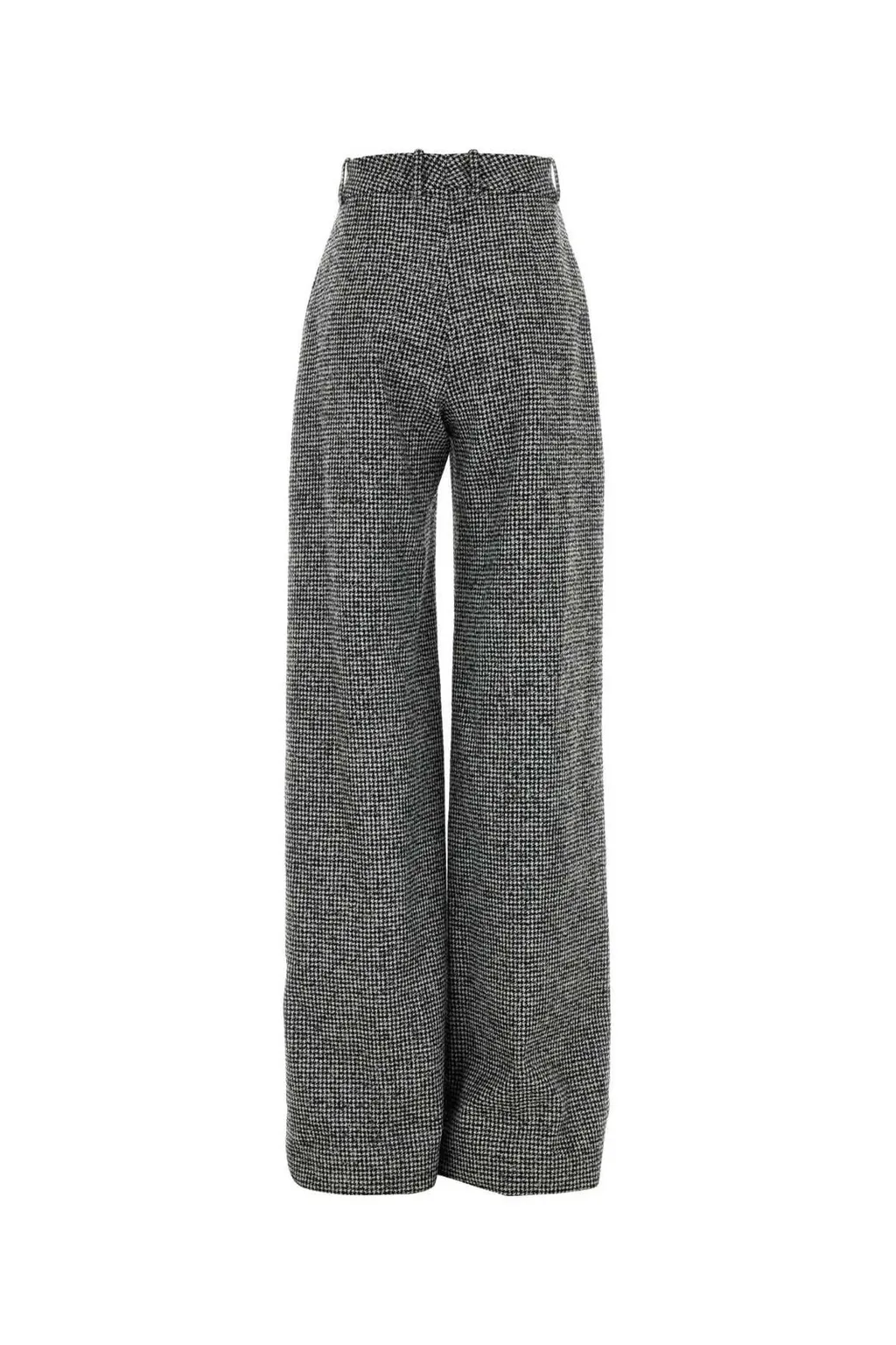 Houndstooth Wide-Leg Pants