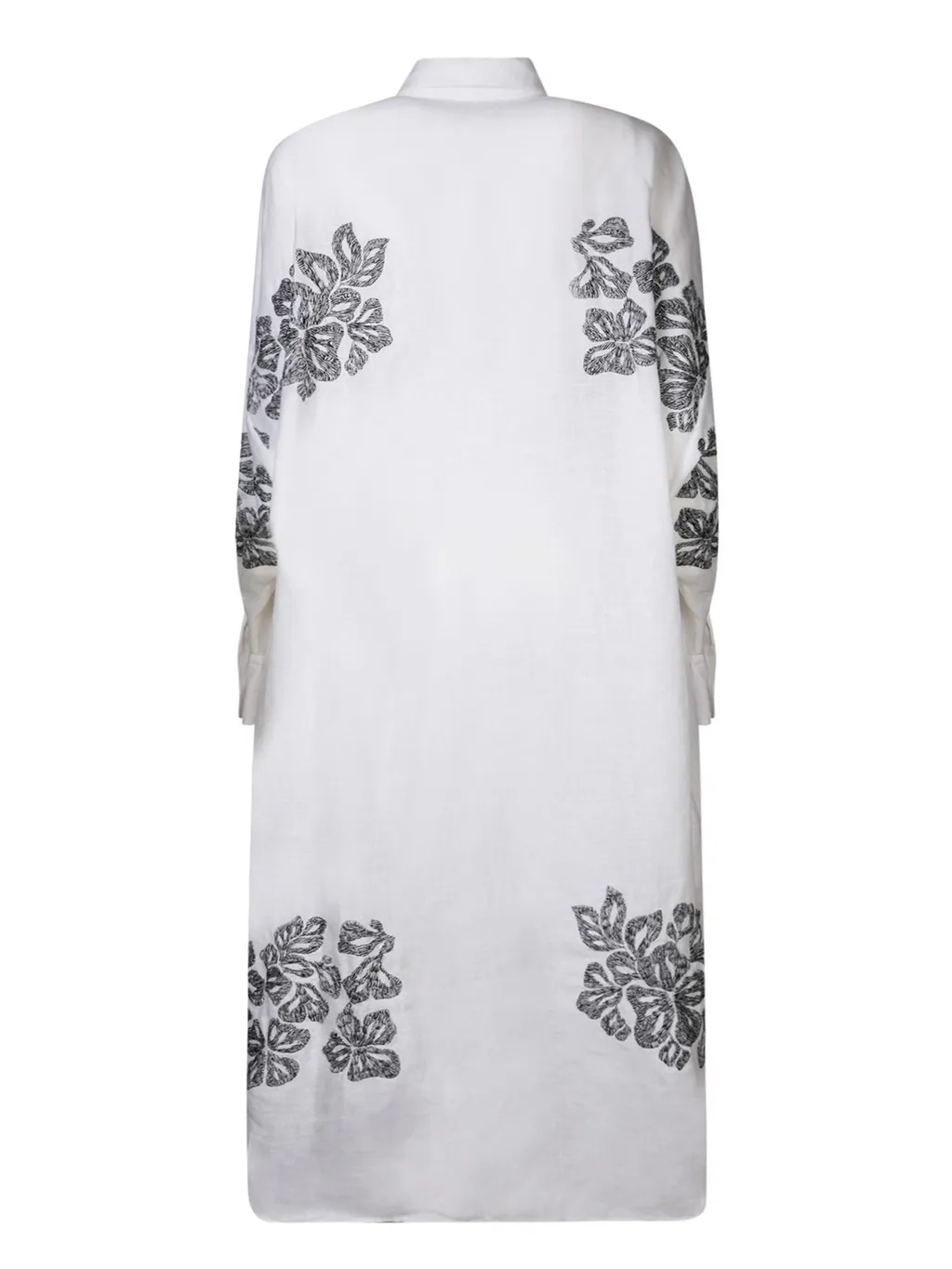 Long Sleeve Embroidered Shirt Dress