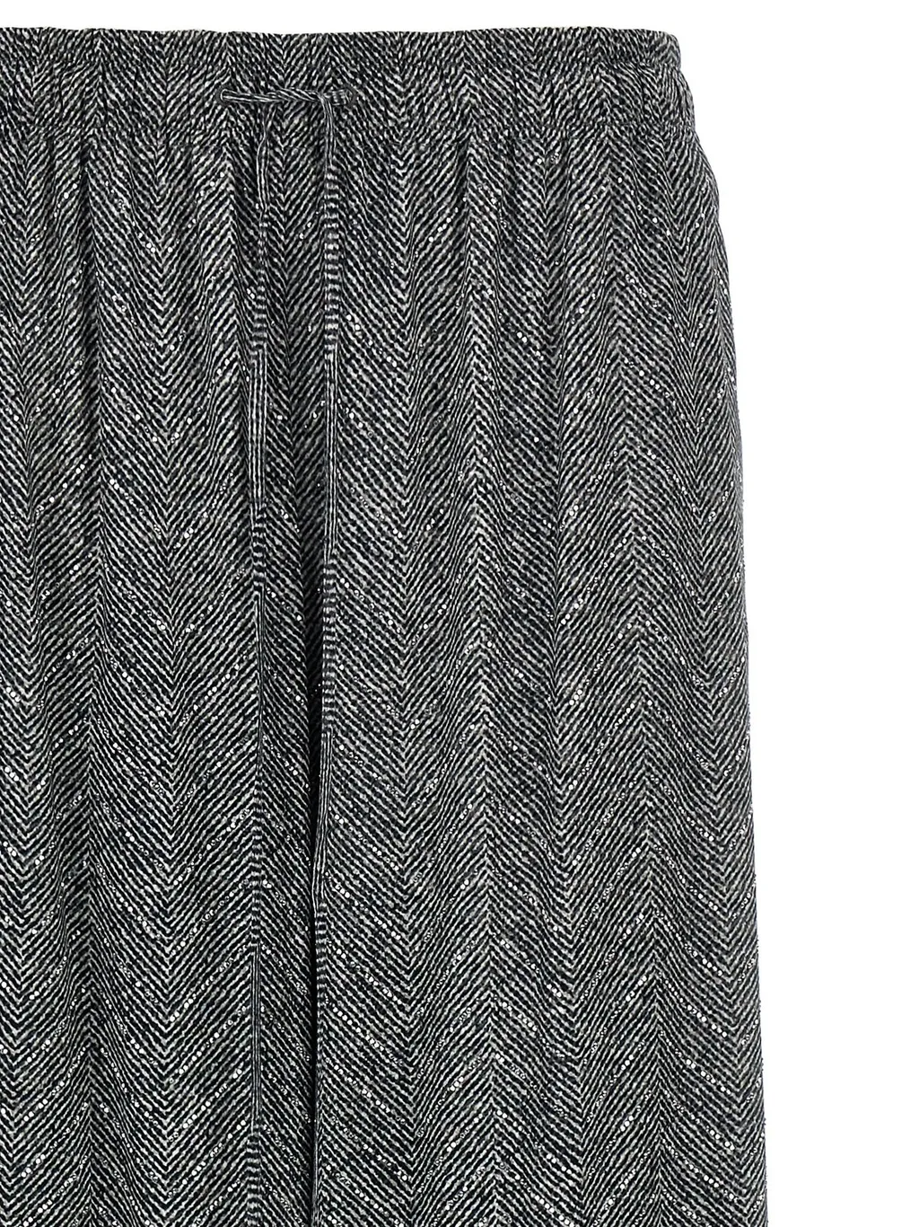 Herringbone Pattern Drawstring Pants