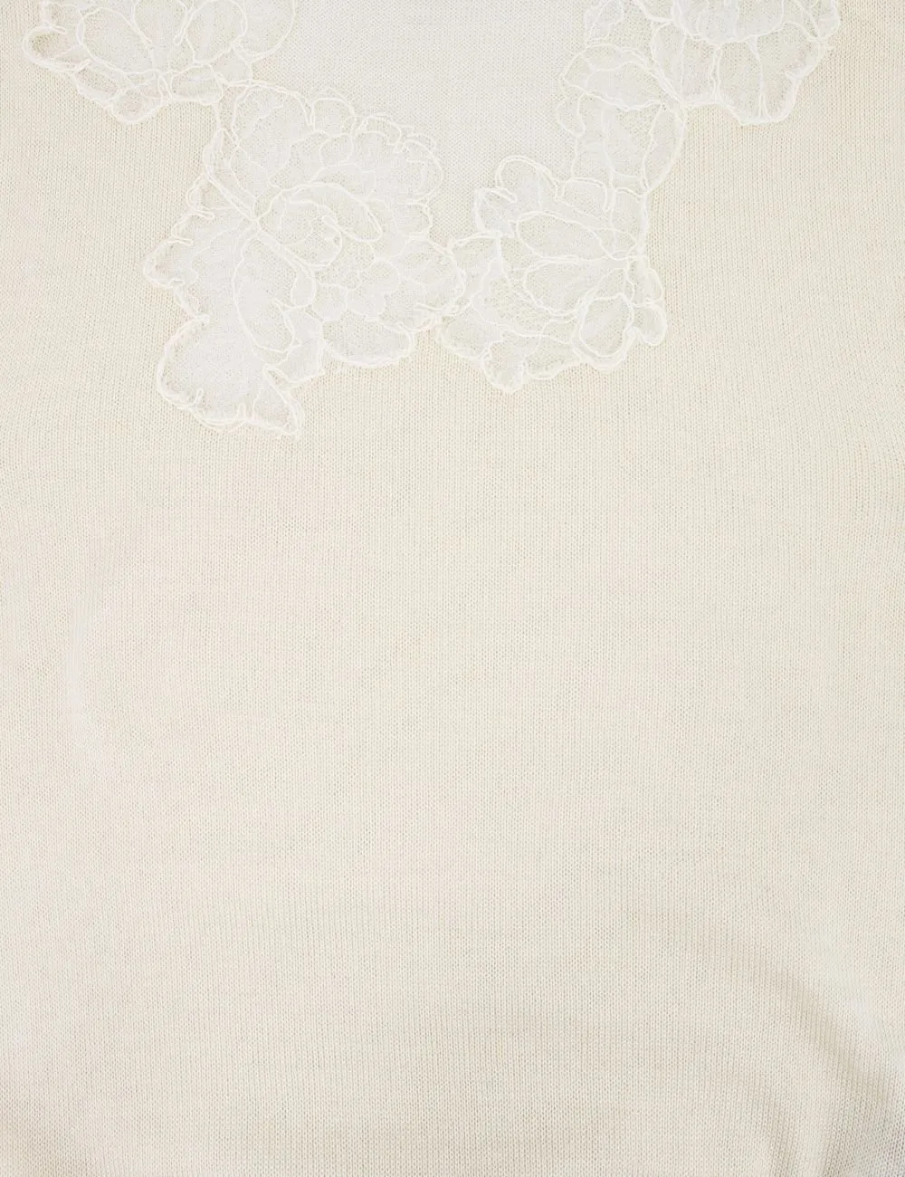 Floral Lace Embroidery Knitted Top