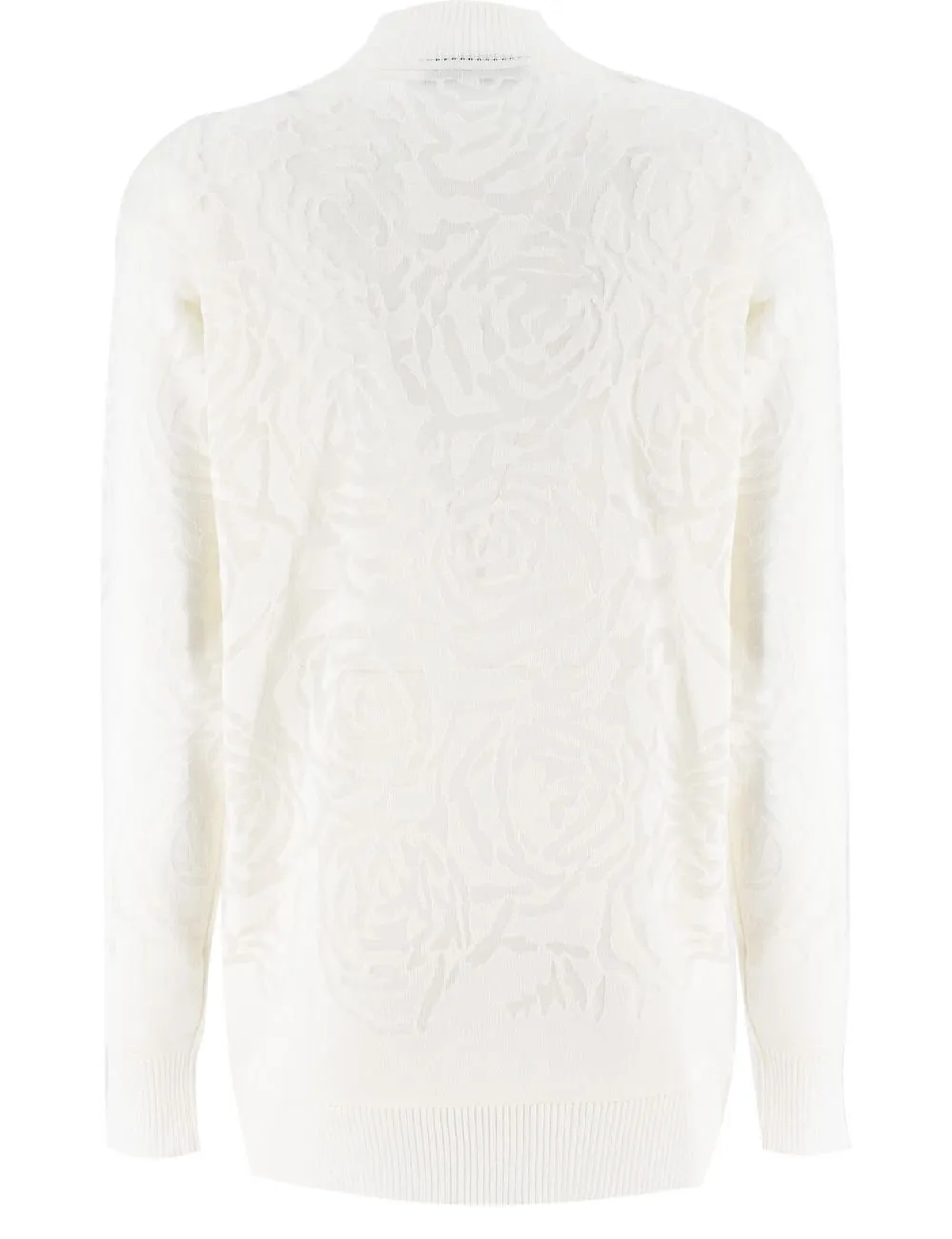 All-Over Roses Jacquard Knitted Cardigan