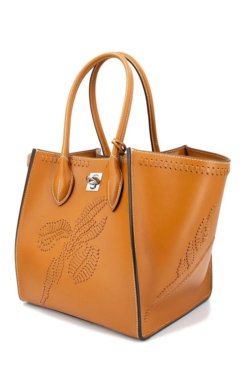 Floral Embroidery Tote Bag