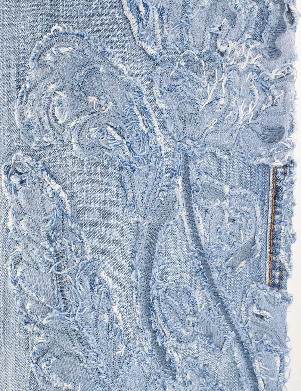 Denim Lace Applied Palazzo Jeans