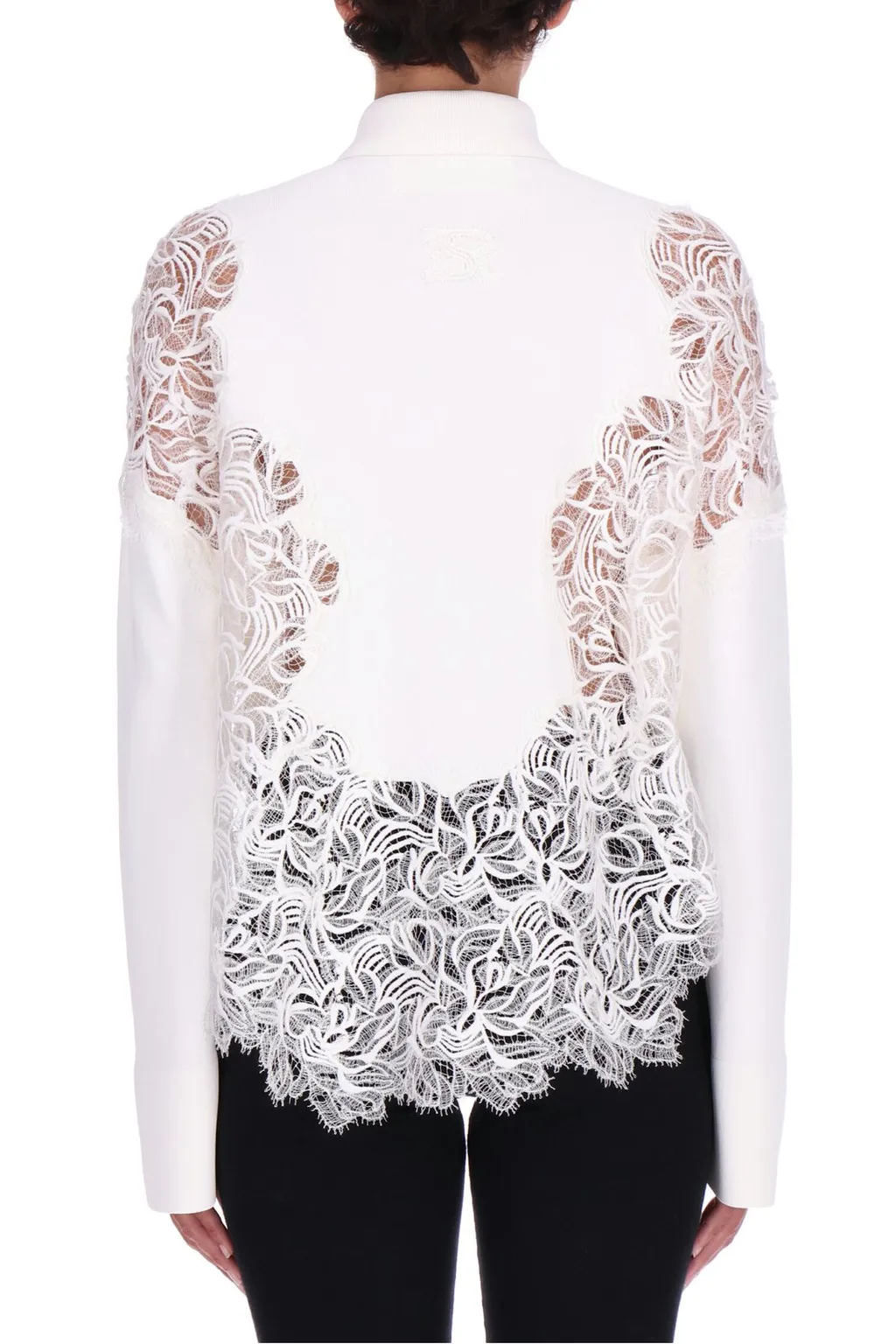 Long Sleeved Lace Panelled Shirt