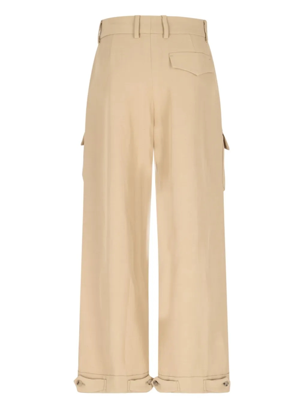 Straight-Leg High Waist Cargo Trousers