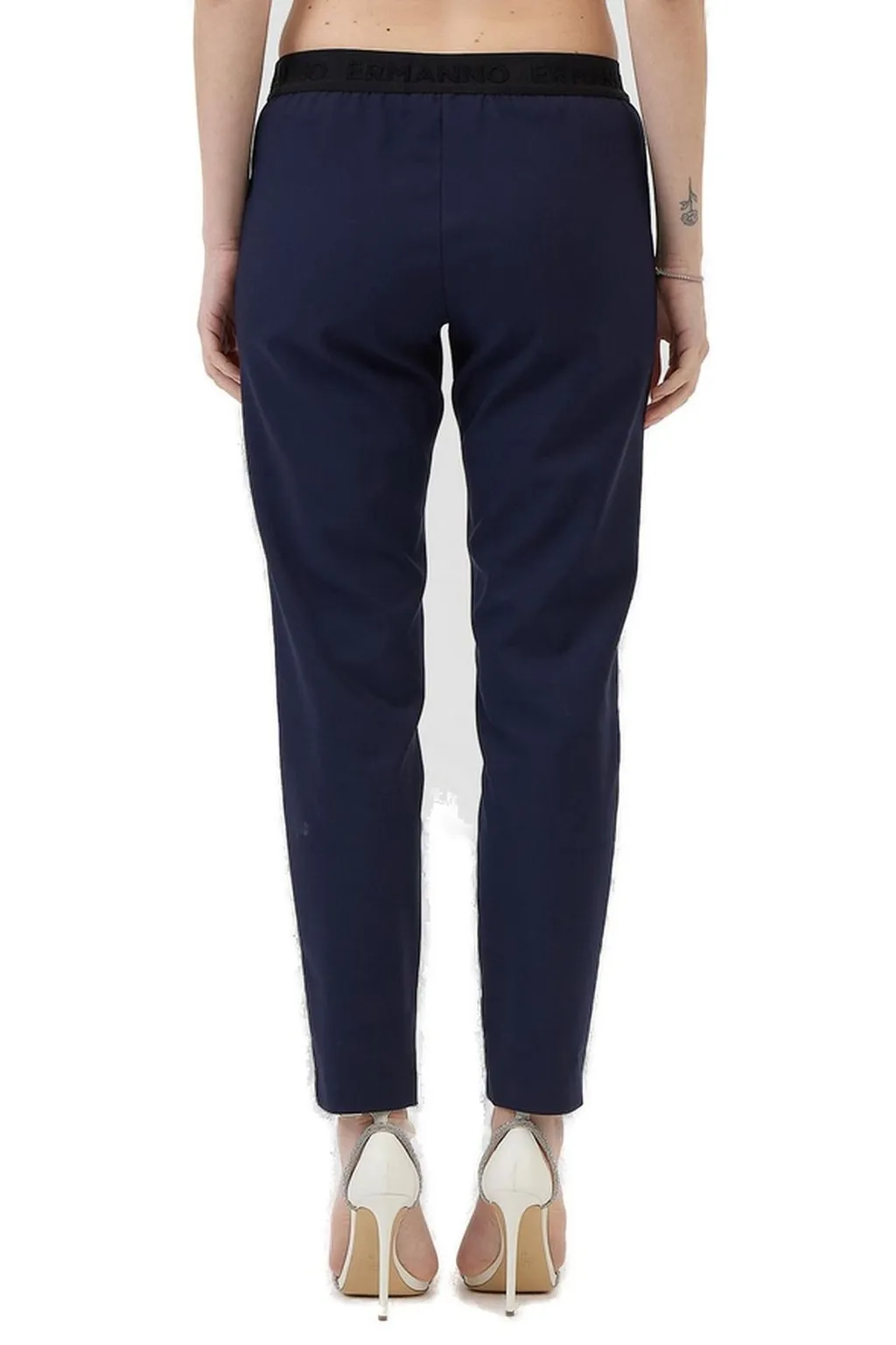 Logo Waistband Cropped Trousers
