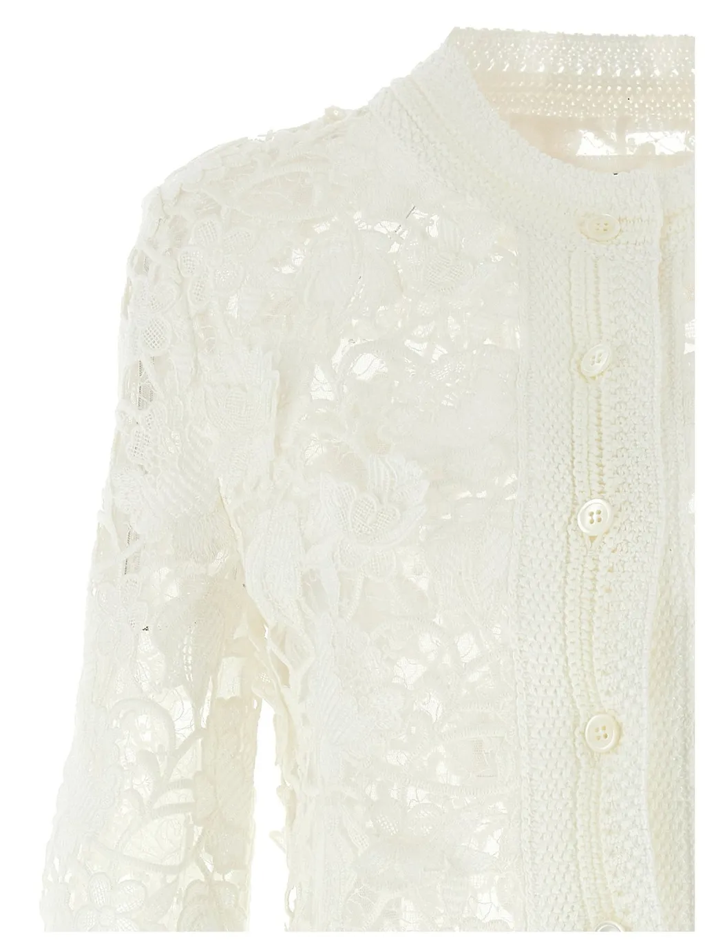 Macrame Tulle Knit Cardigan