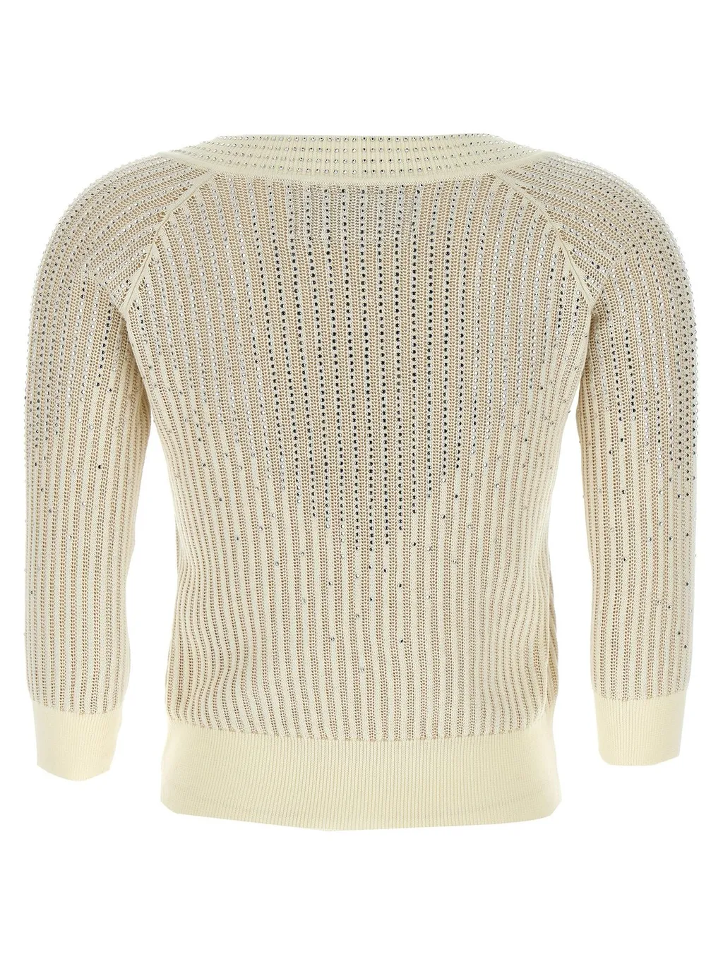 V-Neck Rhinestone Embellished Sweater
