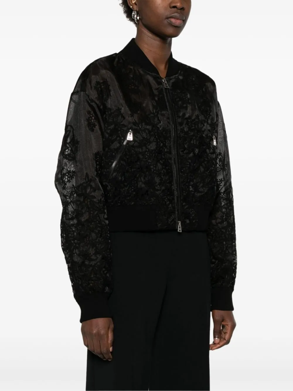 Lace Bomber Jacket