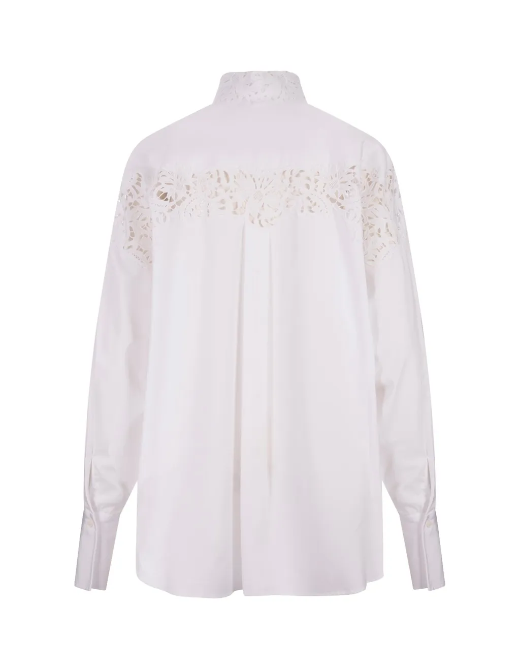 Lace-Detailed Straight Hem Shirt