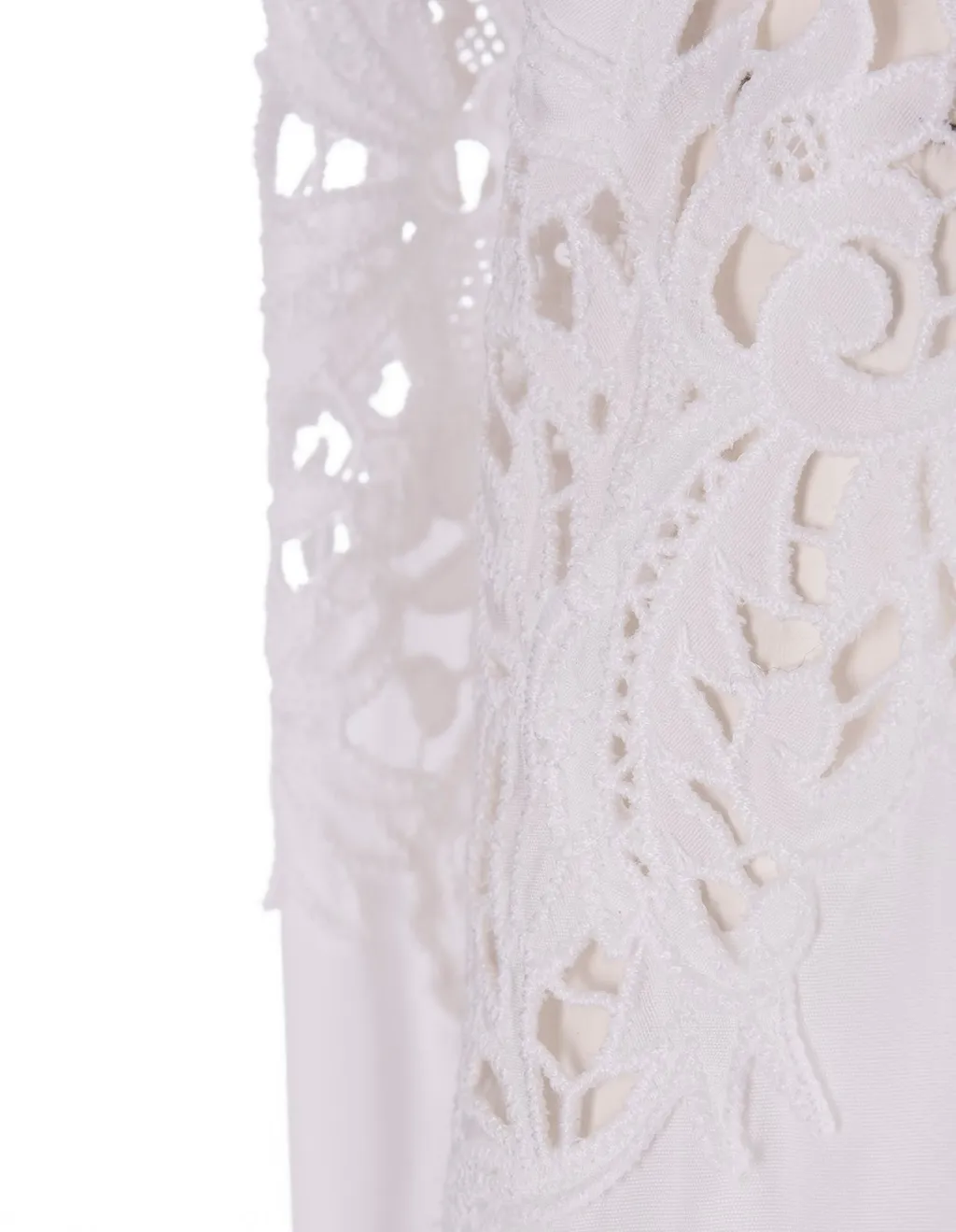 Lace-Detailed Straight Hem Shirt