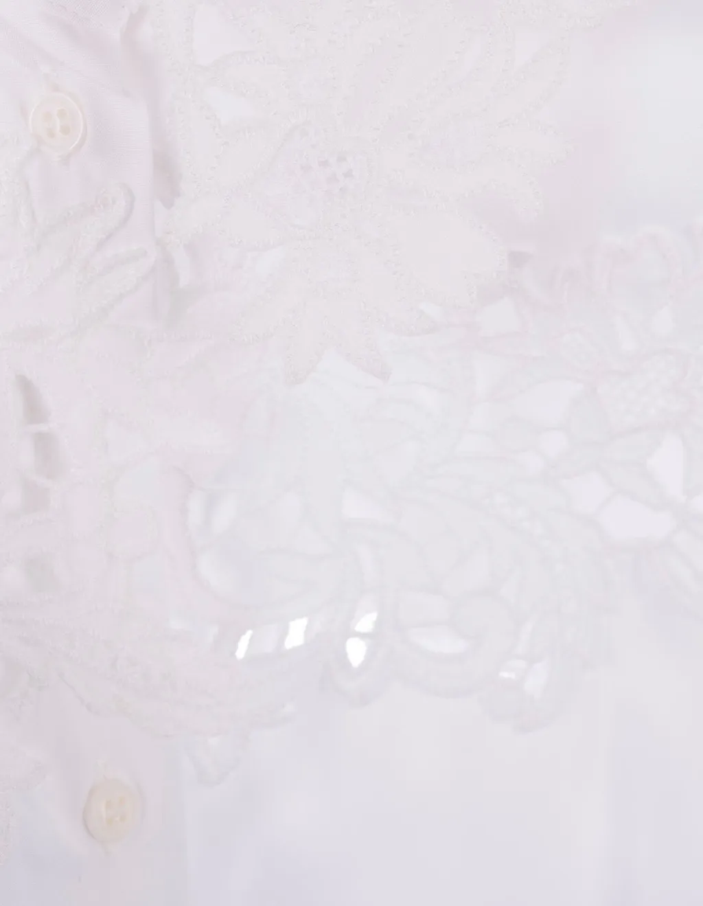Lace-Detailed Straight Hem Shirt