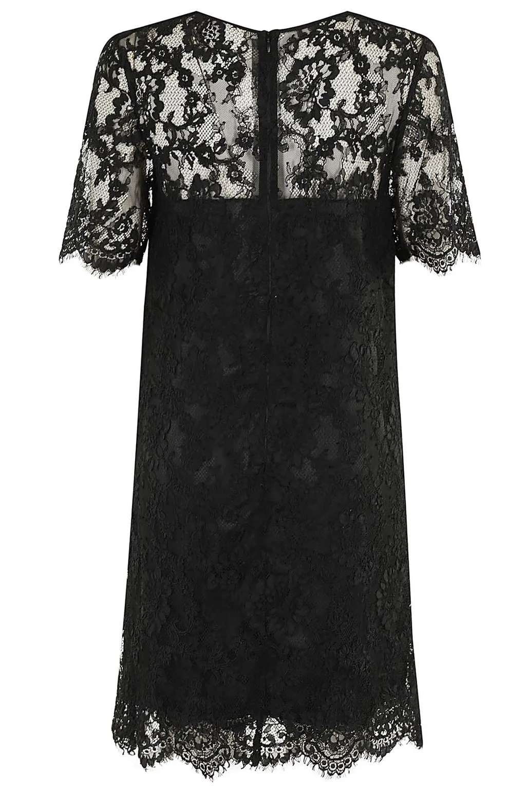 Shoer-Sleeevd Laced Mini Dress