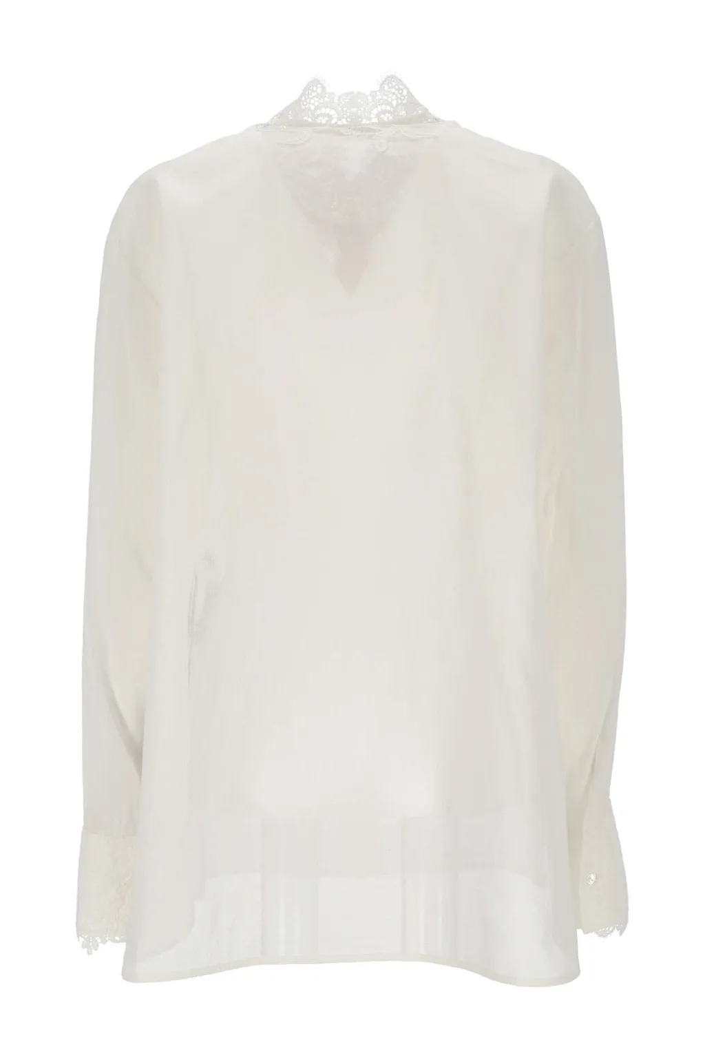 Corded-Lace Semi-Sheer Shirt