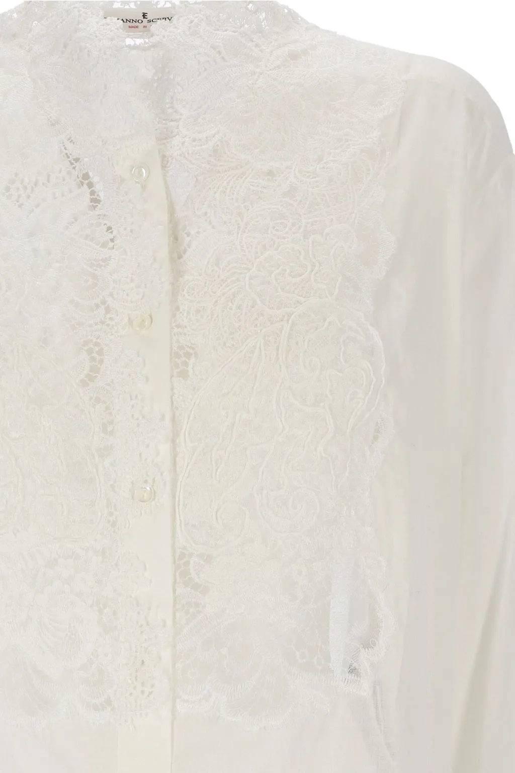 Corded-Lace Semi-Sheer Shirt