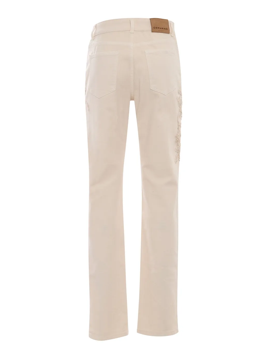 Embroidered Straight-Leg Trousers