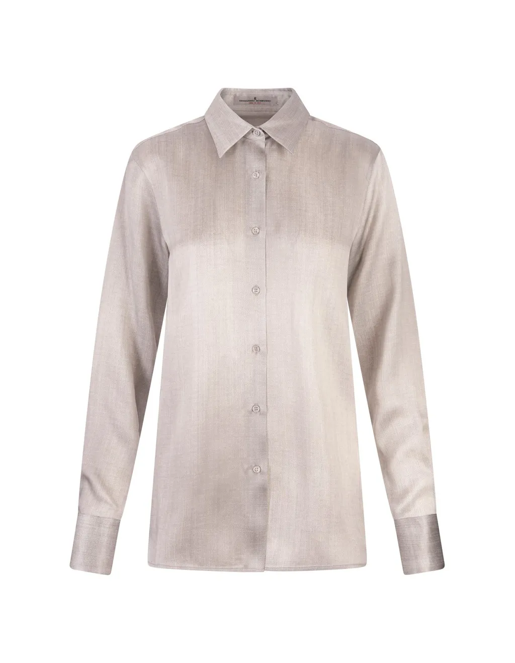 Weave Printed Curved Hem Shirt