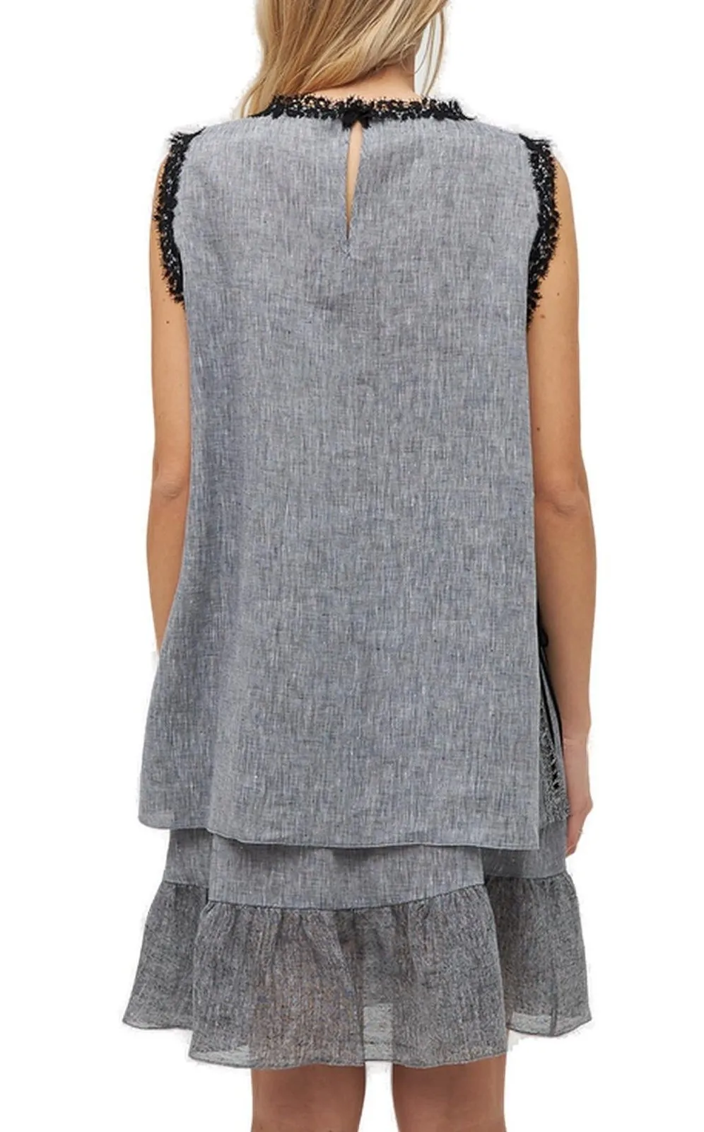 Lace Trim Sleeveless Top