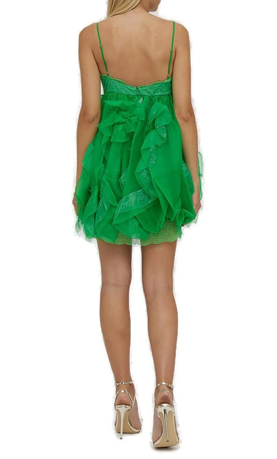 Tulle Detailed Spaghetti Strap Dress