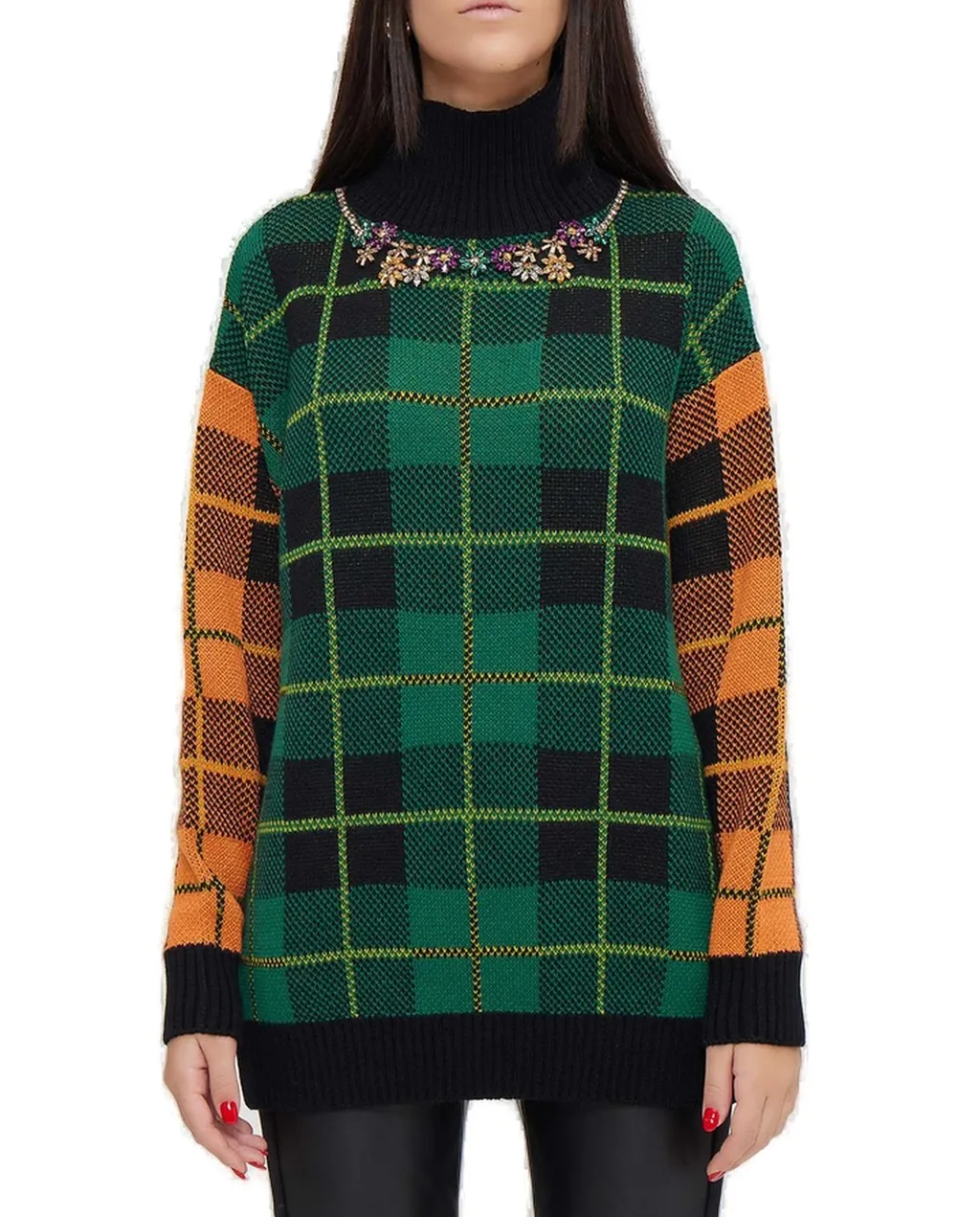 Checked Knit Jumper