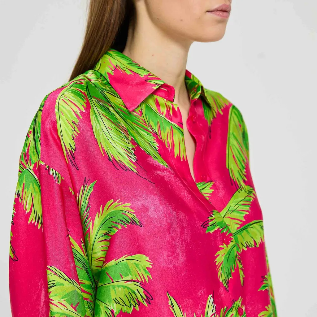 Palm Patterned Long-Sleeved Shirt