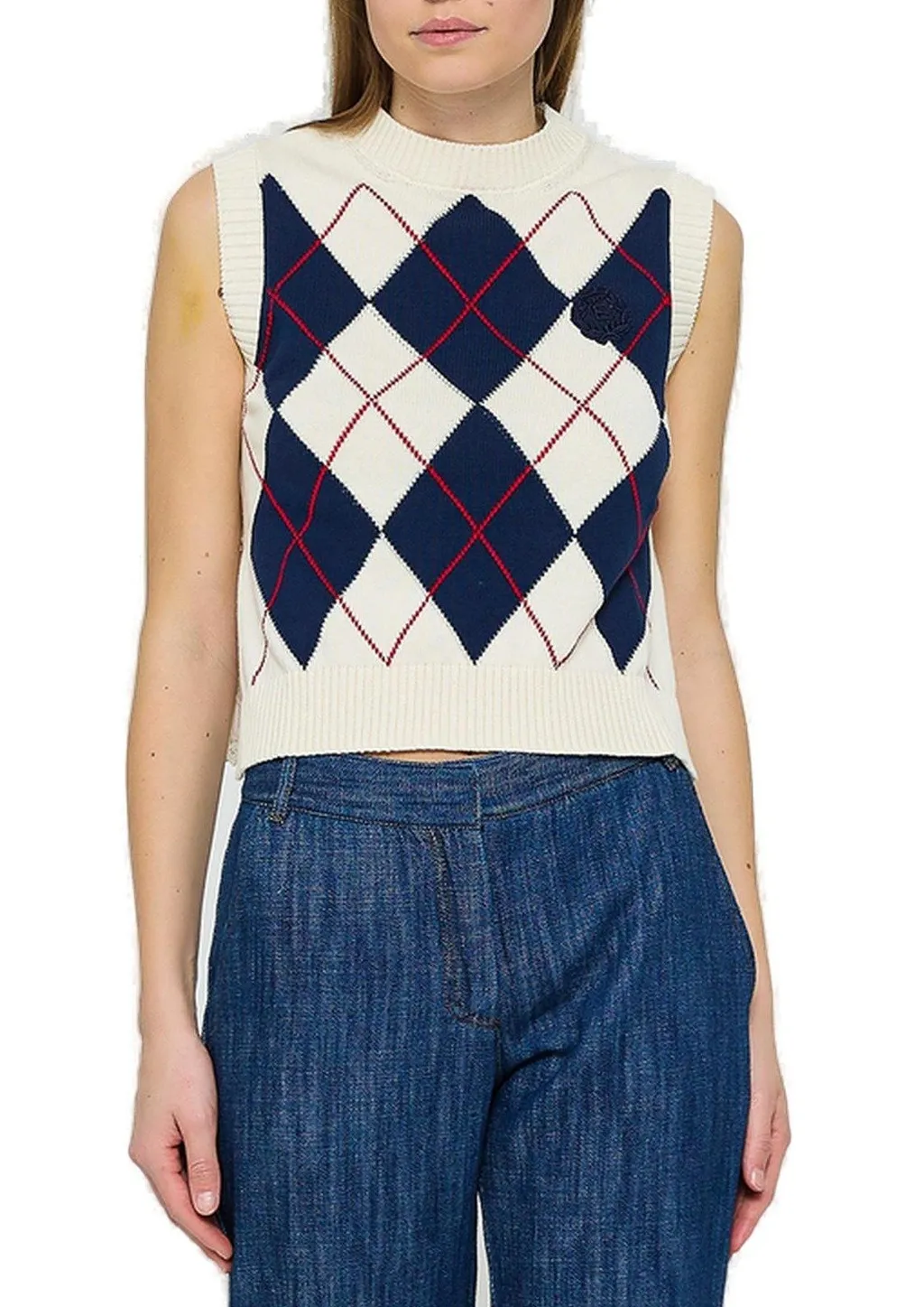 Diamond Patterned Knit Vest