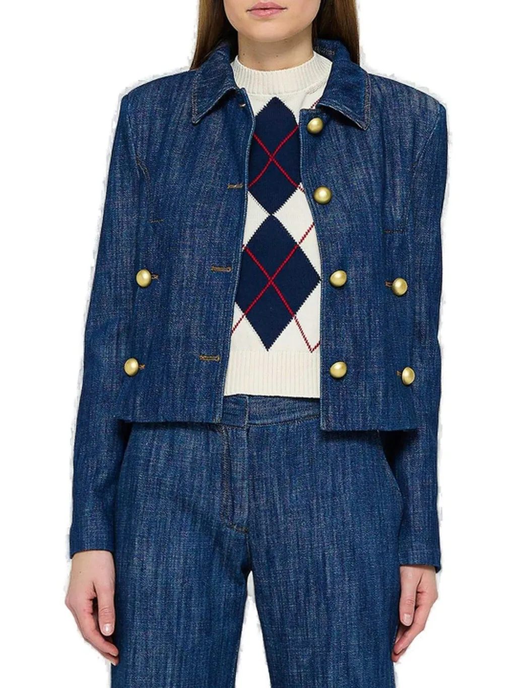 Logo Embroidered Denim Jacket