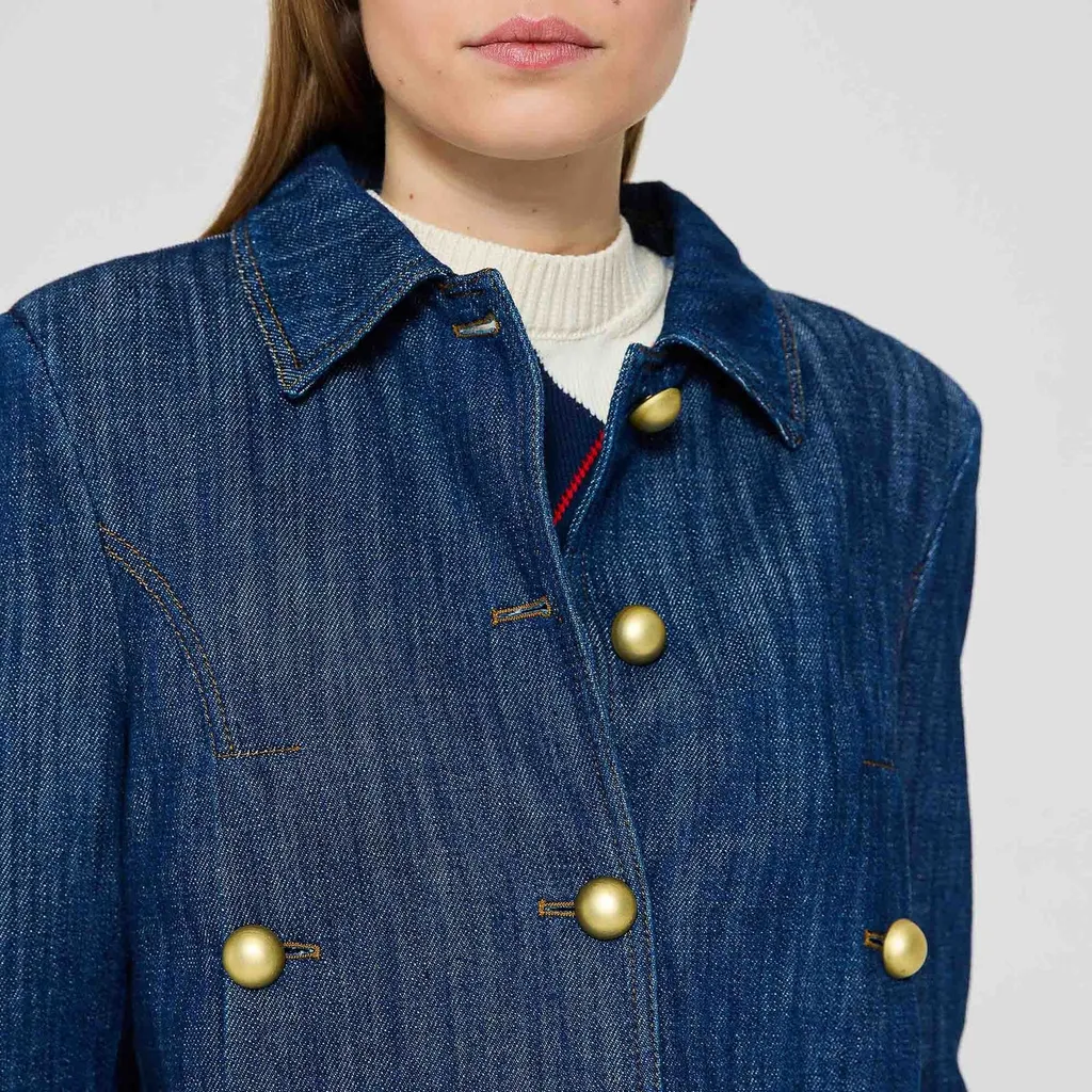 Logo Embroidered Denim Jacket