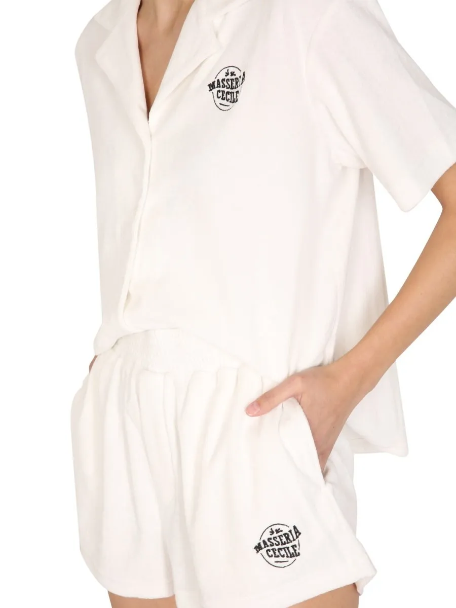 Embroidered Logo Shirt Top