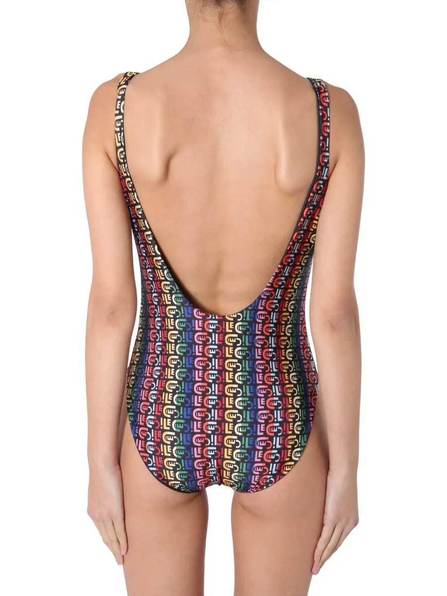 All-Over Logo Print Swimsuit