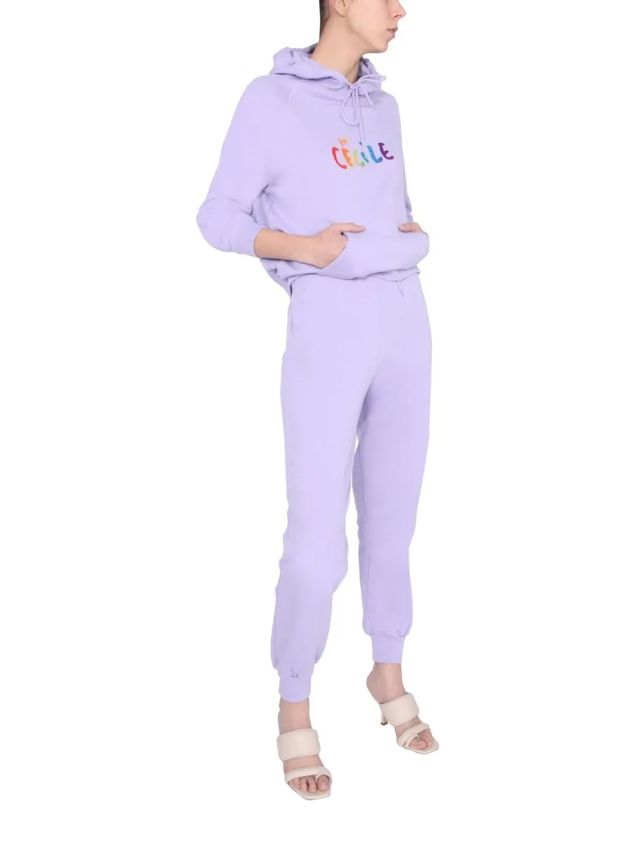 Logo Print Drawstring Hoodie