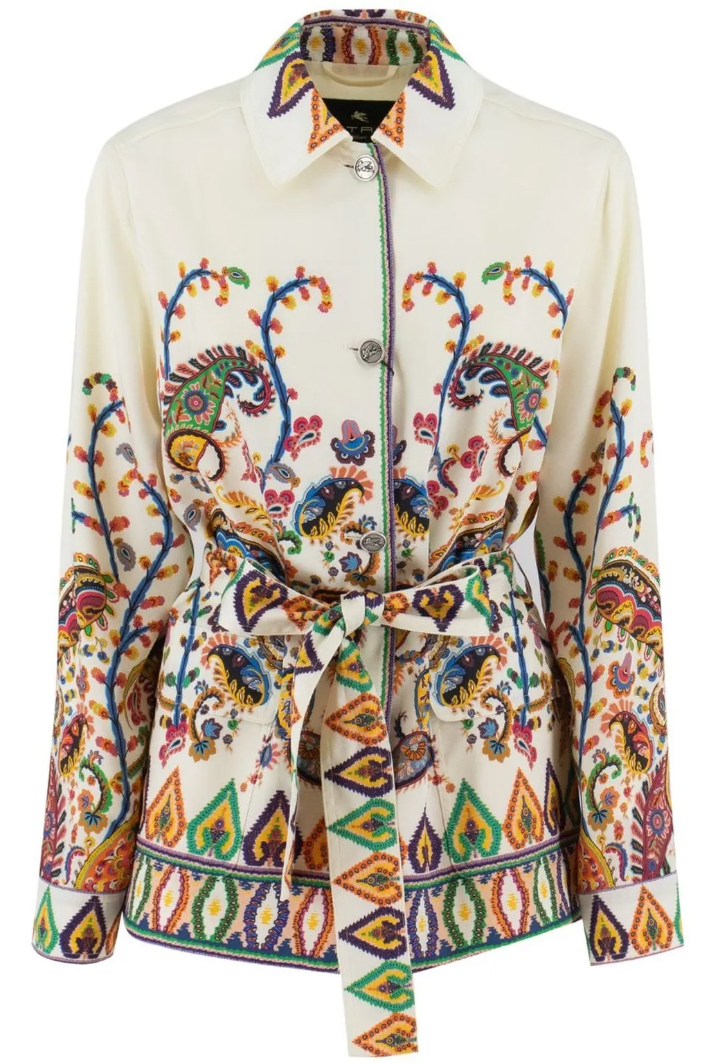 Paisley Printed Belted Jacket