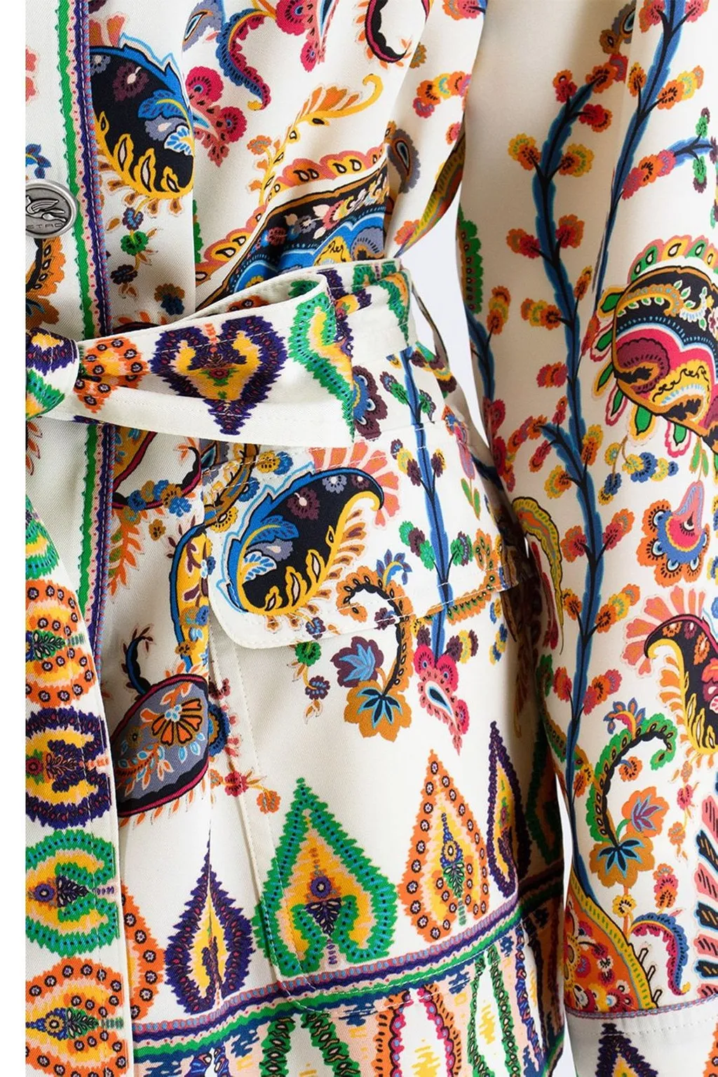 Paisley Printed Belted Jacket