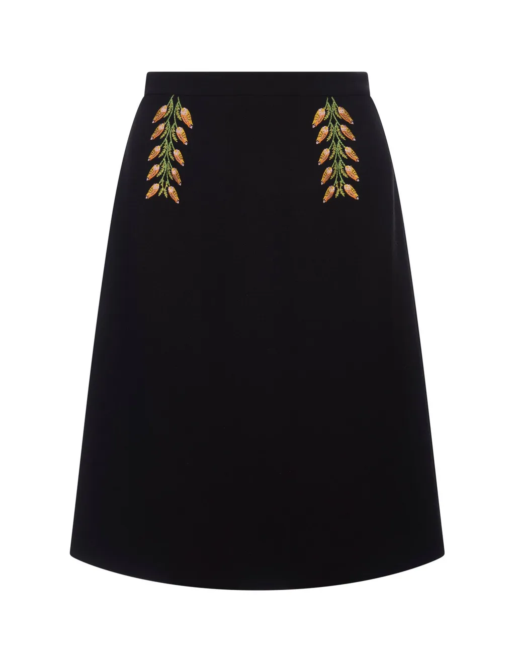 Floral Motif High-Waist Pencil Skirt